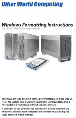 Windows Formatting Instructions