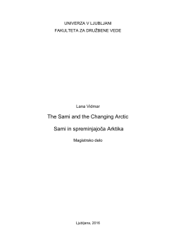 Sami in spreminjajoča Arktika - Dela FDV