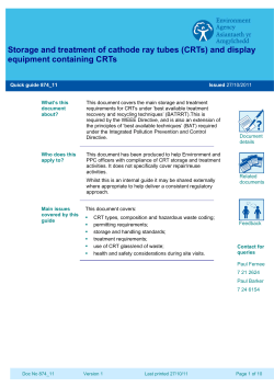 Storage and treatment of cathode ray tubes