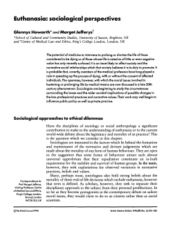 Euthanasia: sociological perspectives