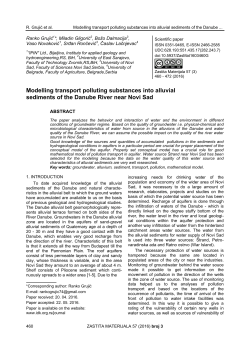 modelling transport polluting substances into alluvial sediments of