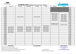 10 METRE POOL (effective from January 13th