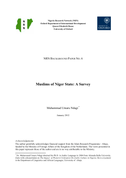 Muslims of Niger State: A Survey - QEH Working Papers