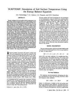 Simulation of Soil Surface Temperature Using the Energy Balance