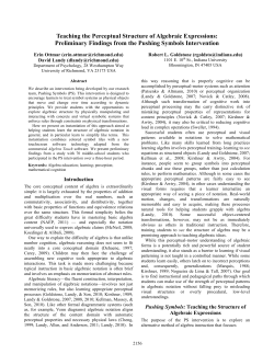 Teaching the Perceptual Structure of Algebraic Expressions