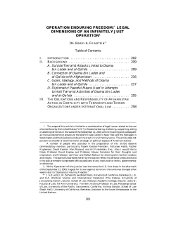operation enduring freedom:* legal dimensions of an infinitely just