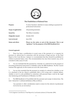 Guidance on the Prohibition of Referral Fees