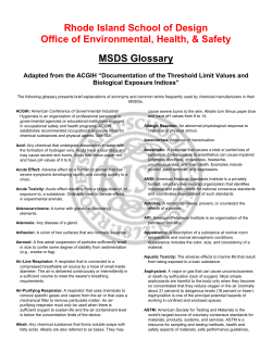 Glossary of Common MSDS Terms