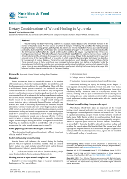 Dietary Considerations of Wound Healing in Ayurveda
