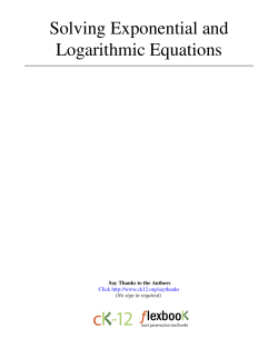 Solving Exponential and Logarithmic Equations