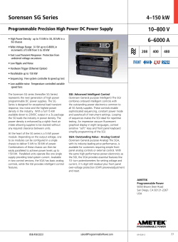 Sorensen SG Series 4&ndash;150 kW 10&ndash;800 V 6&ndash;6000 A
