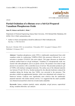 Partial Oxidation of n-Butane over a Sol