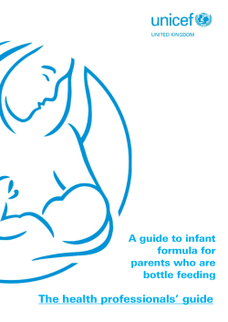 Health professionals` guide to infant formula