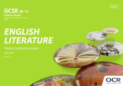 OCR GCSE English Literature Delivery Guide
