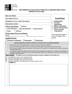 Classified Staff Evaluation Form