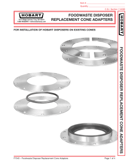 FOODWASTE DISPOSER REPLACEMENT CONE ADAPTERS
