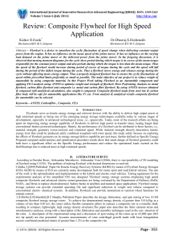Review: Composite Flywheel for High Speed Application