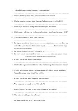 1. Under which treaty was the European Union established