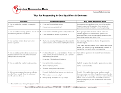Tips for Responding in Oral Qualifiers