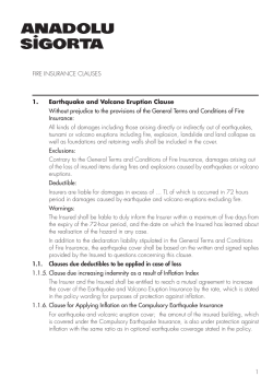 1. Earthquake and Volcano Eruption Clause