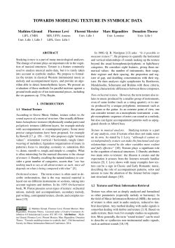 towards modeling texture in symbolic data