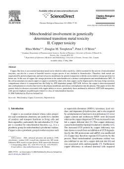 Mitochondrial involvement in genetically determined transition metal