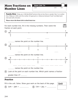 More Fractions on Number Lines