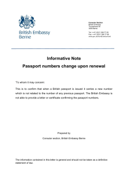 Passport Number Changes with Passport Renewal