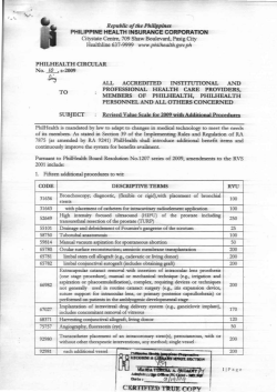Revised Value Scale for 2009 with Additional Procedures