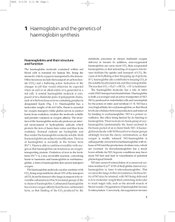 1 Haemoglobin and the genetics of haemoglobin synthesis