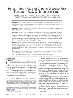 Percent Body Fat and Chronic Disease Risk Factors in U.S. Children
