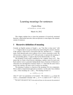 Learning meanings for sentences