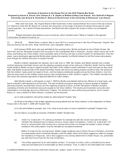 Page 1 of 11 Summary of Answers to the Essay Part of July 2010