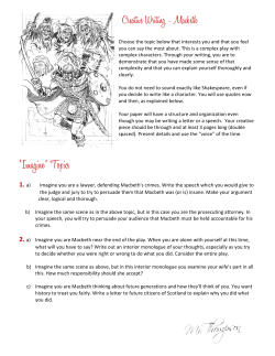 Creative Writing - Macbeth