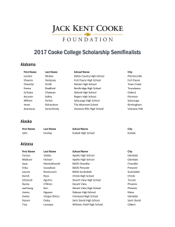 2017 Cooke College Scholarship Semifinalists
