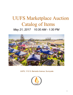 Bid Catalog 2017 - UU Fellowship of Sunnyvale