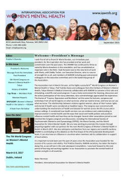 The 7th World Congress on Women`s Mental Health March 6-9
