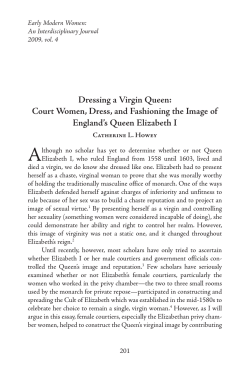 Dressing a Virgin Queen - Journal Production Services