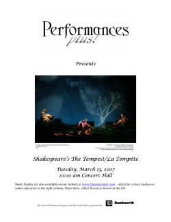 Shakespeare`s The Tempest/La Temp&ecirc;te
