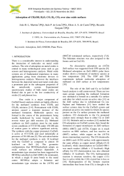 Adsorption of CH3OH, H2O, CO, H2, CO2 over zinc - SBQT-2015