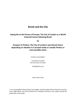 Brexit and the City