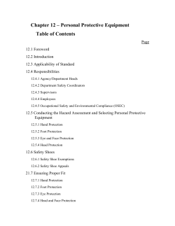 Chapter 12 - Personal Protective Equipment