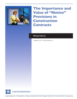 The Importance and Value of Notice Provisions