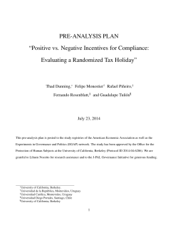 PRE-ANALYSIS PLAN - UCLA Department of Political Science