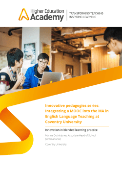 Integrating a MOOC into - Higher Education Academy