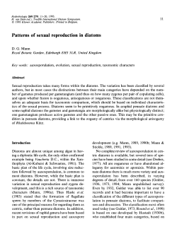 Patterns of sexual reproduction in diatoms | SpringerLink