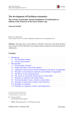 The development of Euclidean axiomatics