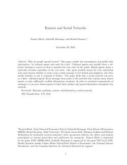 Rumors and Social Networks - Sites@Duke
