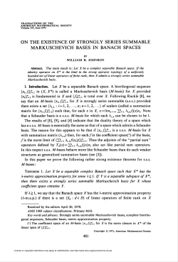 on the existence of strongly series summable markuschevich bases