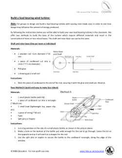 Activity Sheet &ndash; Build a load bearing wind turbine